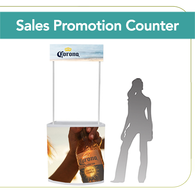 Sales Promotion Counter, White PVC