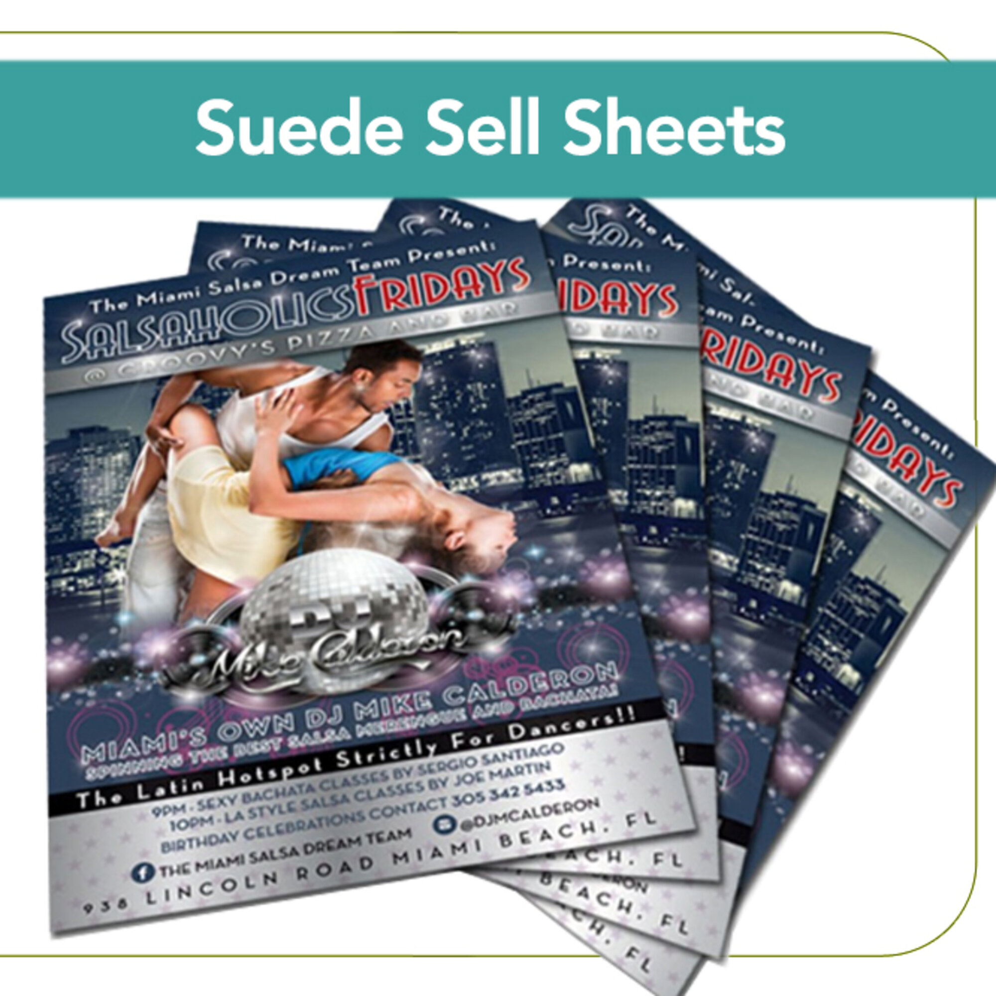 Suede Sell Sheets